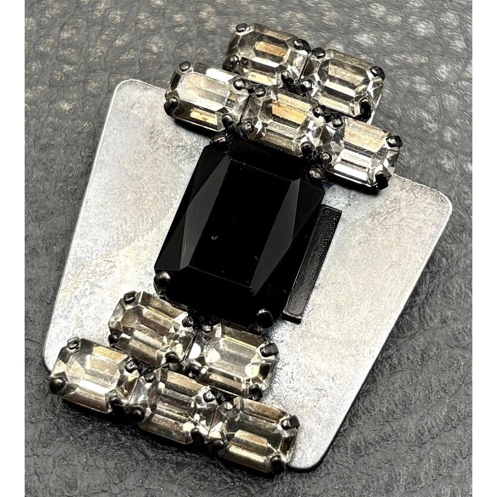 Marni Black Crystal & Rhinestone Statement Brooch Pin